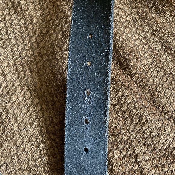 Lucky Brand BohoFiber Stitched Genuine Leather Belt 32”-36” Black With tan Fiber - Picture 3 of 9